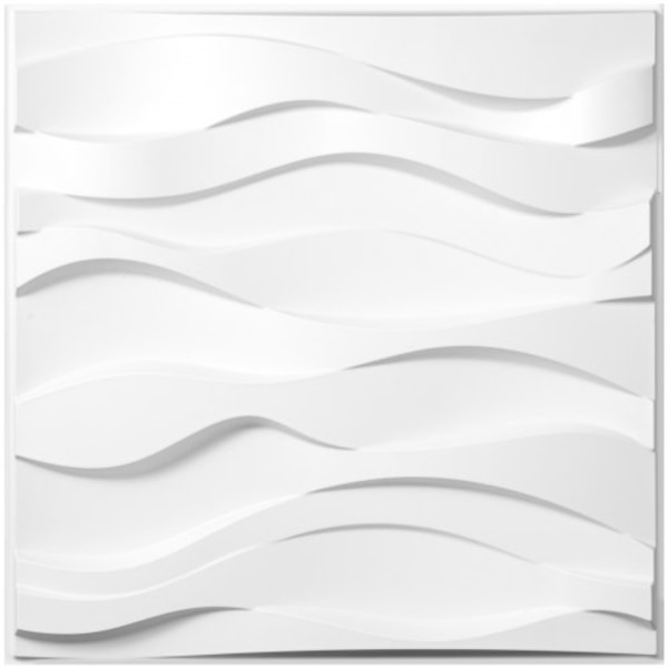 3D-väggpaneler 13-pack väggpaneler PVC dekorativa väggpaneler för 32 sqft Area Väggpaneler för inredning Väggdekor Big Wave Style 3D-väggplattor Vita