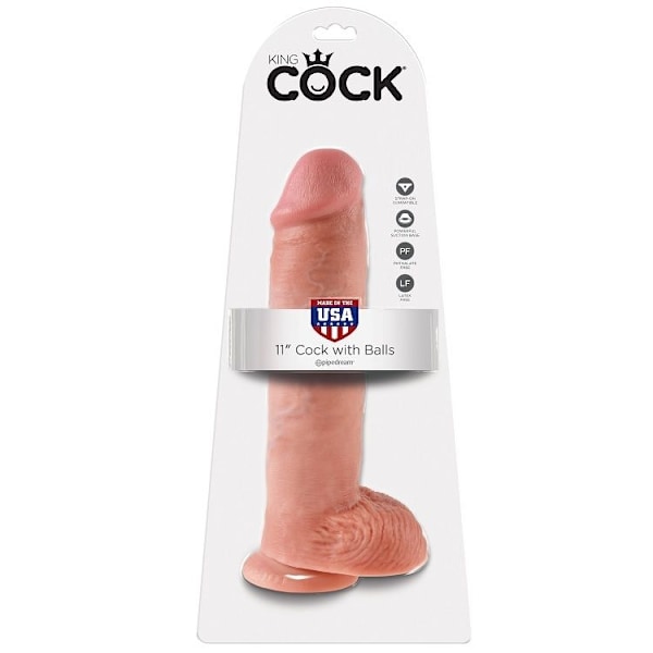 KING COCK 11" COCK KÃTT MED BULLAR 28 CM