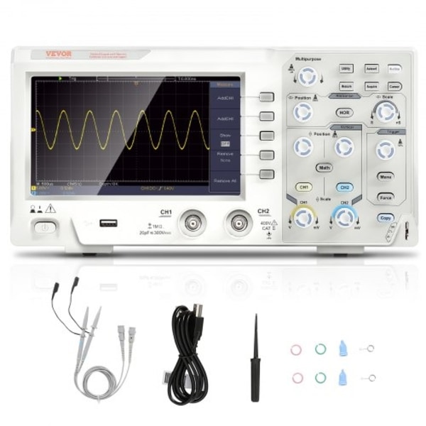 Bärbart digitalt oscilloskop 1GS/S samplingsfrekvens 100MHZ Dual Channel LCD