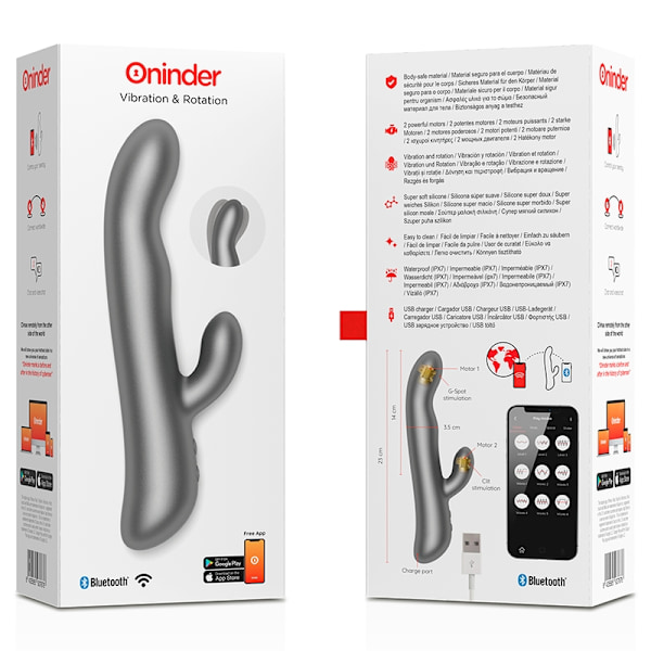 ONINDER - OSLO VIBRATION & ROTATION SVART - GRATIS APP