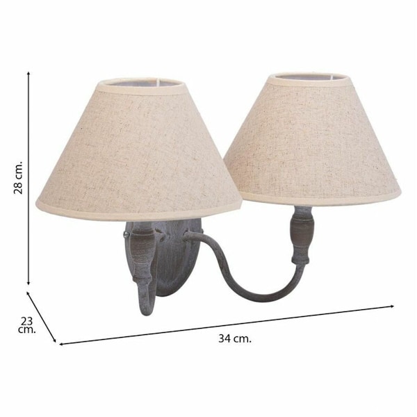 Vägglampa Alexandra House Living Vit Grå 220-240 V 23 x 28 x 34 cm