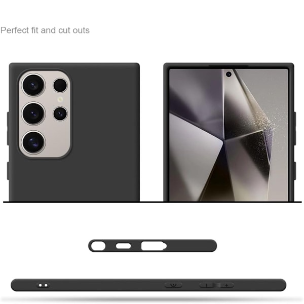 Silikoni TPU kuori Samsung S25 Ultra kotelo puhelinkuori näytönsuoja - Black Samsung Galaxy S25 Ultra