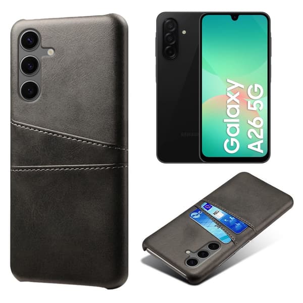 Samsung Galaxy A26 cover 2 kort rum sort - Sort Samsung A26