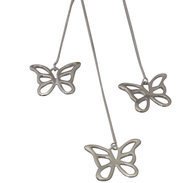 Silverfärgat halsband med fjärilar smycke accessoar Silver