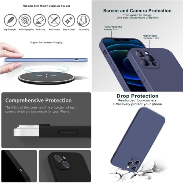 iPhone 14 Pro/ProMax/Plus skal mobilskal fodral TPU - Välj din: Lila Iphone 14