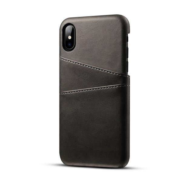 Iphone X/XS beskyttende etui i læder med plads til kort - Mastercard Sort  iPhone X/XS