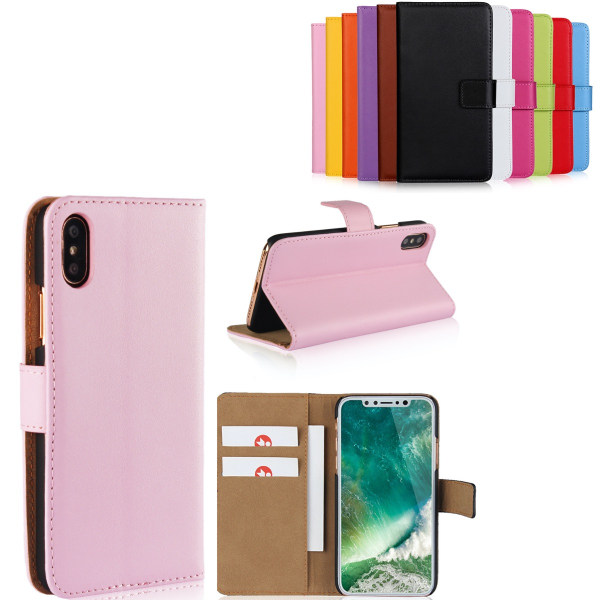 iPhone X/XS lompakkokotelo lompakko kotelo kuori suo kortti vaaleanpunainen - Vaaleanpunainen iPhone X/XS