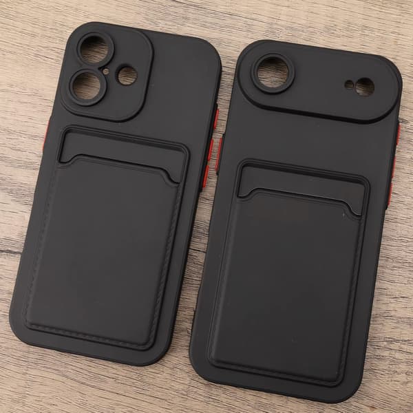 Iphone 17 skal mobilskal kortholder slot sort BLACK  