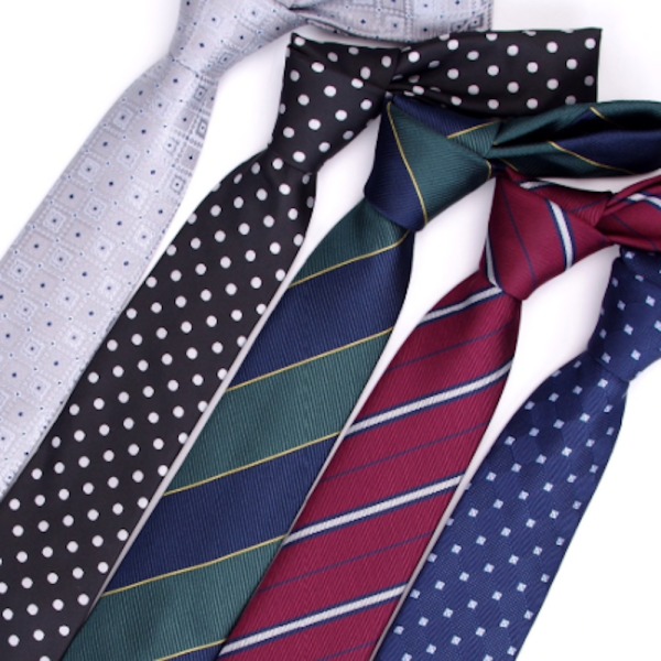 Smal slips i olika färger och mönster Svart