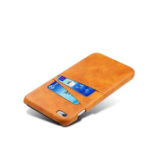 Iphone 6 Plus 6s Plus + skydd skal fodral kort visa mastercard - Mörkbrun iPhone 6+/6s+