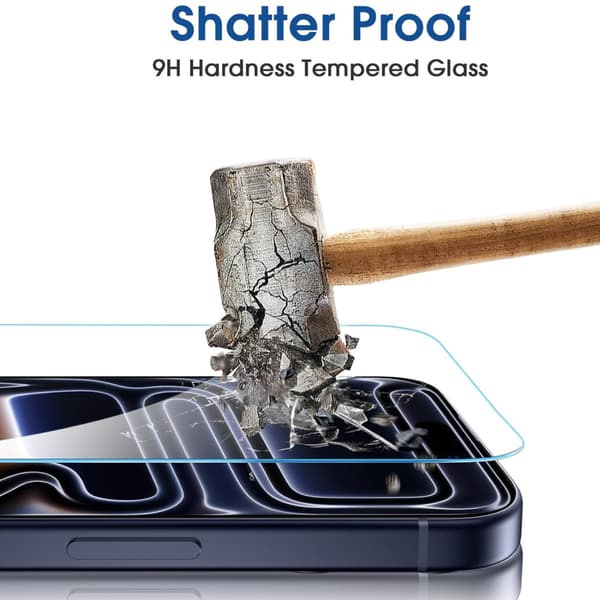 2-pak iPhone 17 Pro Max skærmbeskytter hærdet glas premium Transparent