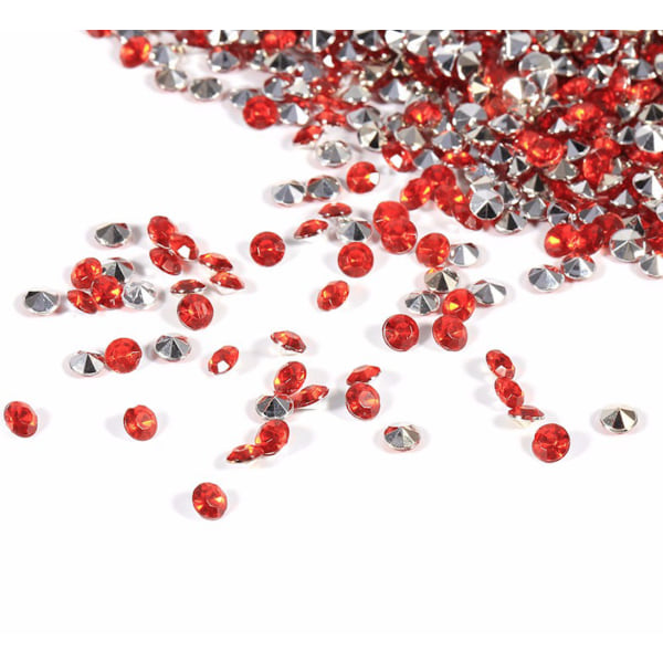 200 pack diamanter röd/metall, dekoration fest jul nyår bröllop Röd , silver