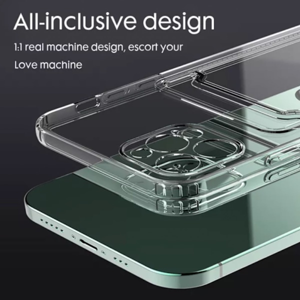 VÄLJ MODELL IPHONE skal korthållare mobilskal fodral slot - Transparent IPHONE 11 PRO