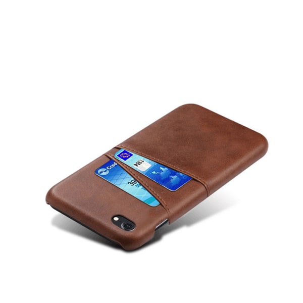 Iphone 7/8 / SE 2022/2020 suojakuoren nahkainen korttiteline - Vaaleanruskea / beige iPhone 8/7/SE gen 2/3