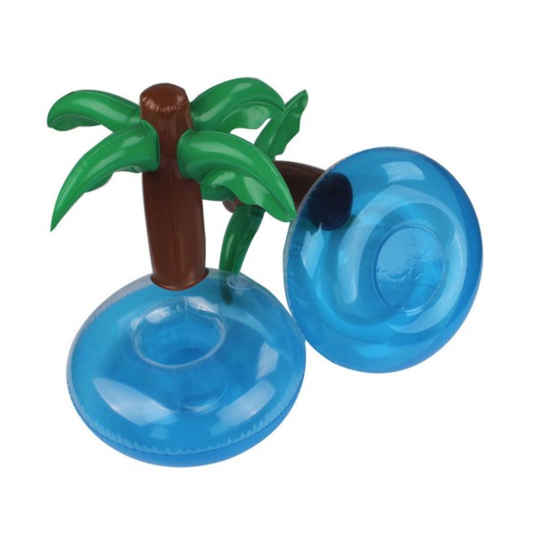 Flytande bord till pool basäng, palm med drinkhållare blå, brun, grön 21*24cm