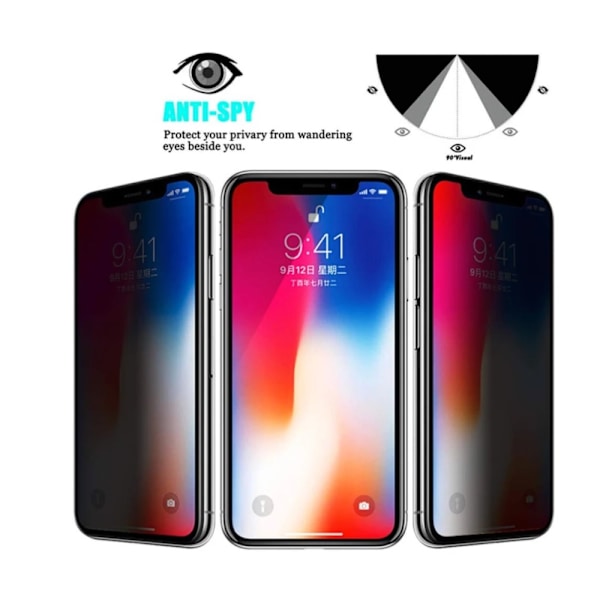 Iphone 13/12/11/xr/x/xs/8/7/6 pro/max/skal skærmbeskyttelse privacy - Gennemsigtig Iphone XS Max