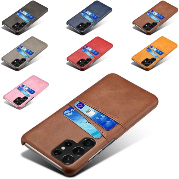Kortholder Samsung S23 Ultra cover mobilcover i oplader hovedtelefoner - Dark brown Samsung Galaxy S23 Ultra