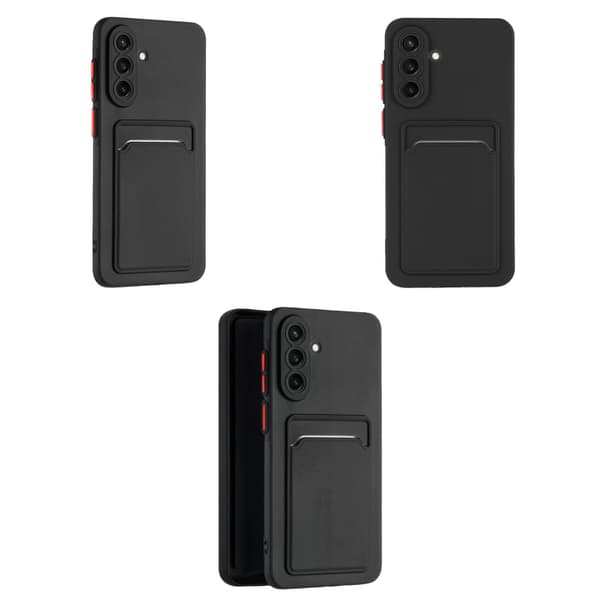 Puhelinkuori Samsung Galaxy A27 -korttipaikalla musta
