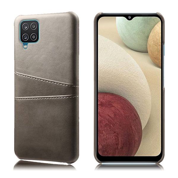 Kortholder Samsung A12 cover mobilcover hul til oplader hovedtelefoner - Grå Samsung Galaxy A12