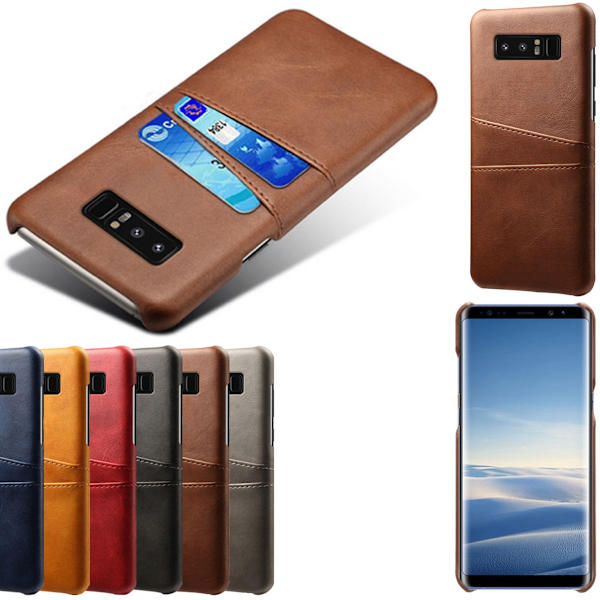 Samsung Note8 skal fodral skydd skinn kort visa mastercard - Blå Note8