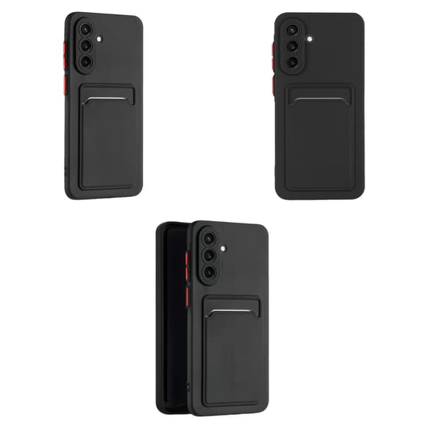 Puhelinkuori Samsung Galaxy A37 -korttipaikalla musta