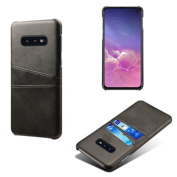 Samsung S10E skydd skal fodral skinn kort visa amex mastercard - Blå Samsung Galaxy S10E