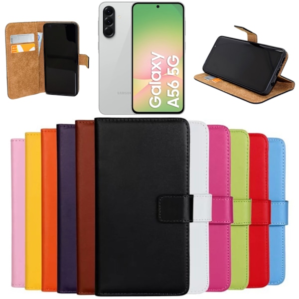 Samsung Galaxy A56 etui pung cover kortholder - Brun SAMSUNG A56