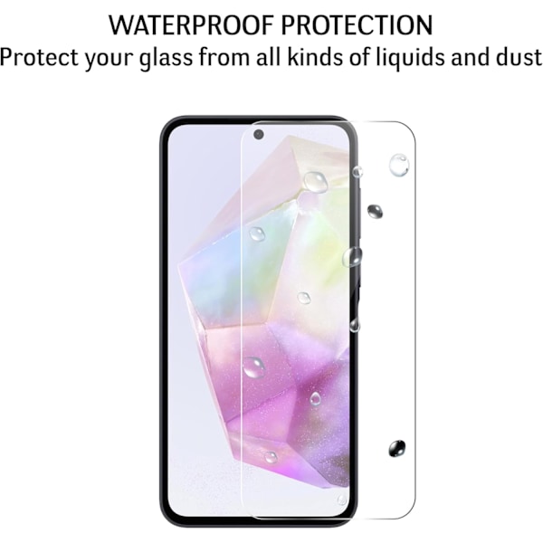 2-pakkia Samsung Galaxy A35 Tempered Glass -näytönsuojia Premium läpinäkyvä