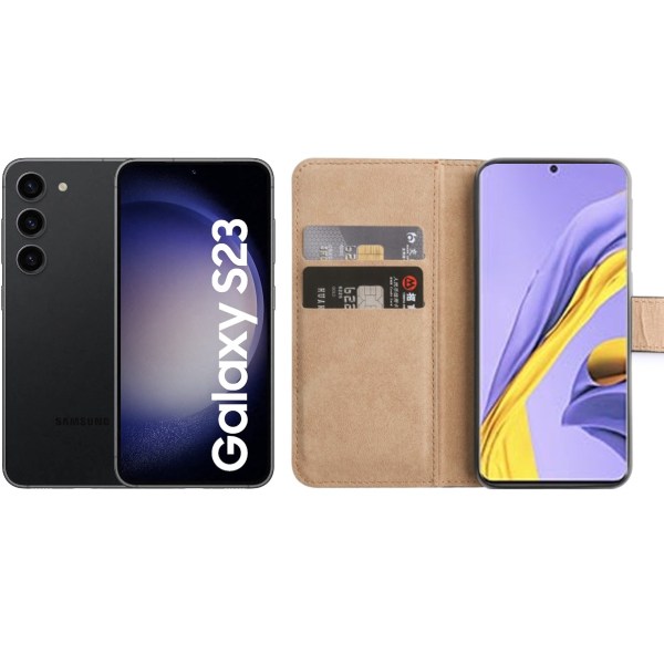 Samsung Galaxy S23 fodral plånboksfodral skal - VÄLJ: GUL  