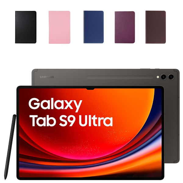 360 etui Samsung Galaxy Tab S9 Ultra skærmbeskytter cover sort - Sort Sort