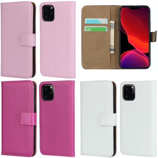 Iphone 11 / 11Pro / 11ProMax lompakkokotelon suojakotelon suojakortti - Vaaleanpunainen iPhone 11