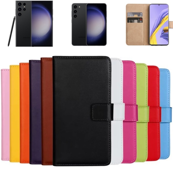 Samsung Galaxy S23/S23Ultra plånbok fodral skal - VÄLJ: CERISE SAMSUNG S23