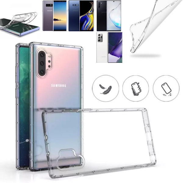 Samsung Galaxy Note 20/10/9/8 Plus/Ultra skal fodral cushion - Transparent Note 20 mobilskal