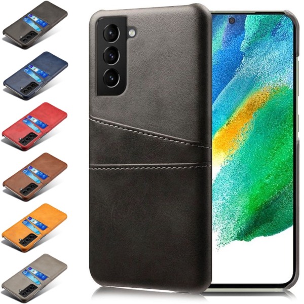 Kortholder Samsung S21 FE cover mobilskal hul til oplader og høretelefoner - Sort Galaxy S21 FE