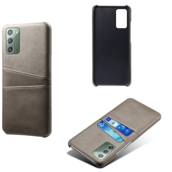 Samsung Note20 skal fodral skydd skinn kort visa mastercard - Ljusbrun / beige Note20
