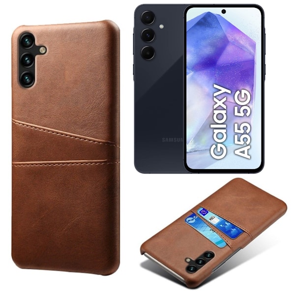 Samsung Galaxy A55 skal med kortlomme - Sort Samsung A55