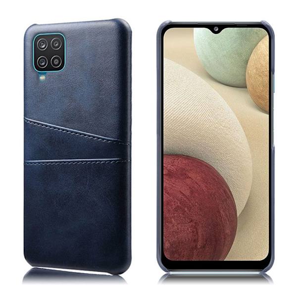 Kortholder Samsung A12 cover mobilcover hul til oplader hovedtelefoner - Blå Samsung Galaxy A12