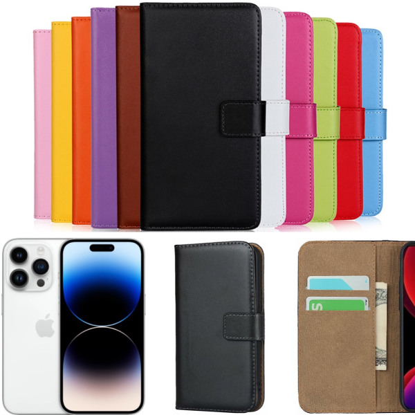 iPhone 14 Pro plånboksfodral plånbok fodral skal kort cerise - Cerise Iphone 14 Pro