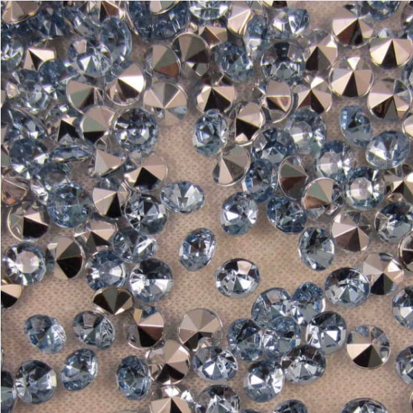 100 pack diamanter blå/ metall, dekoration fest dop nyår bröllop Blå / silver 10 mm