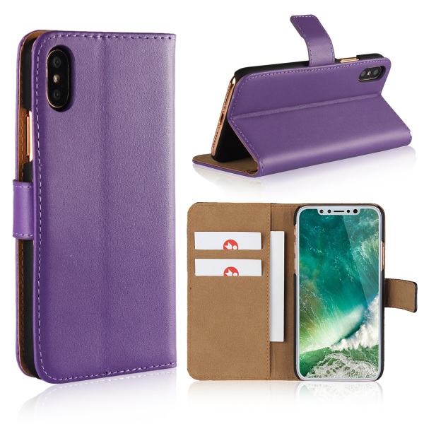 Iphone x/xs/xr/xsmax plånbok skal fodral - Lila Iphone XR