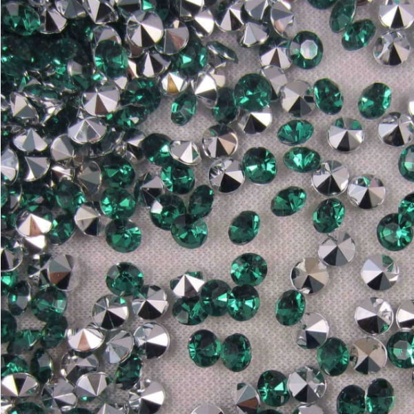 100 pack diamanter, grön/ metall, dekoration till fest jul nyår Grön , silver