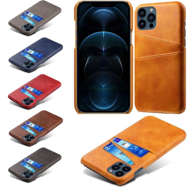 Kortholder Iphone 13 Pro Cover Mobiltelefon Taske Holder Oplader Hovedtelefoner - Brun iPhone 13 Pro