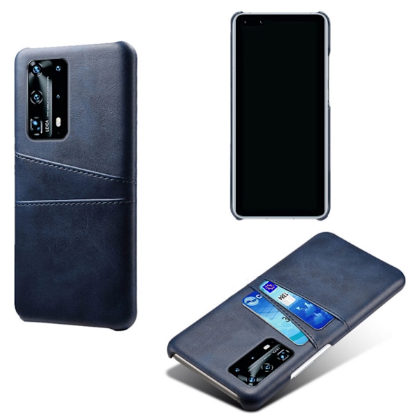 Huawei P40 Pro skal etui beskyttelse læder kort kredit visa - Sort P40 Pro