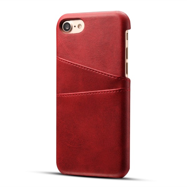 Iphone 7/8 suojakuoren nahkainen kotelo Visa Mastercardille - Punainen iPhone 7/8