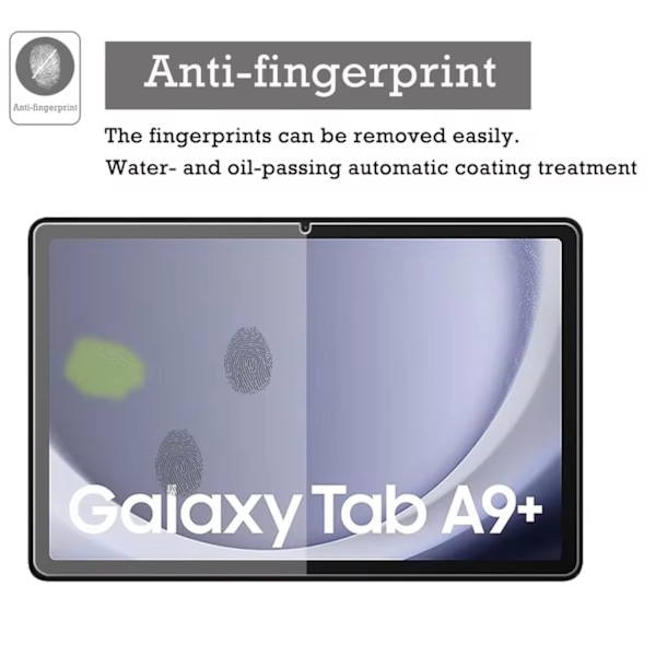 Samsung Galaxy Tab A9+ Plus skärmskydd härdat glas 9H transparent  