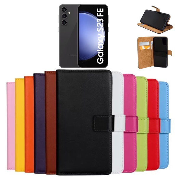 Samsung Galaxy S23 FE plånbok skal fodral korthållare - ORANGE SAMSUNG S23 FE