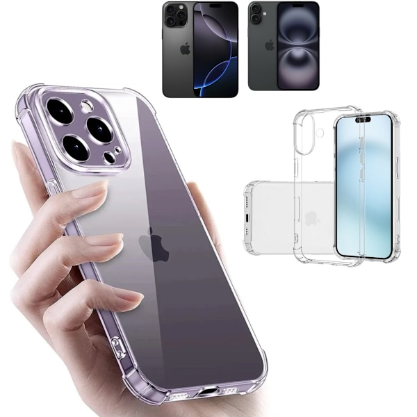 Army V3 Iphone 16 Pro/ProMax/Plus skal fodral skärmskydd - VÄLJ: TRANSPARENT iPhone 16 Pro Max