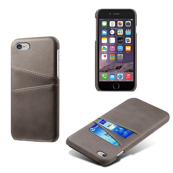 Iphone 6/6s suojakotelo korttikotelo Visa Amex Mastercard - Harmaa iPhone 6/6s
