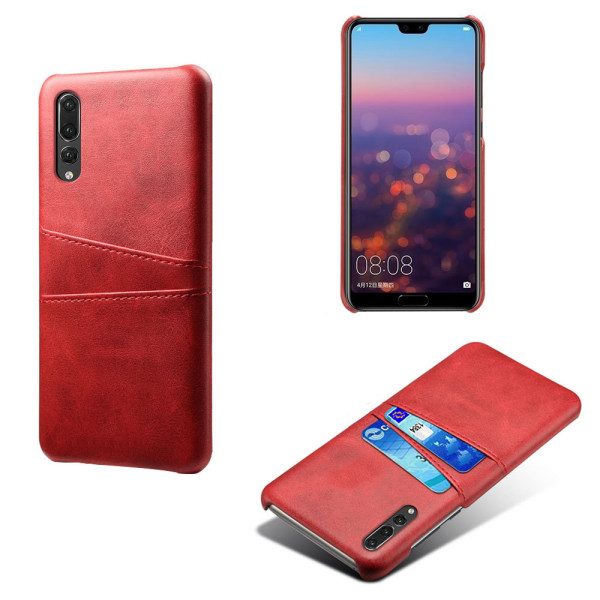 Kortholder Huawei P20 Pro shell mobil shell hul oplader hovedtelefoner - Red