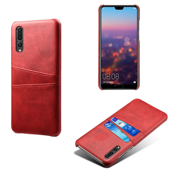 Kortholder Huawei P20 Pro skal mobilskal hul til oplader og høretelefoner - Red